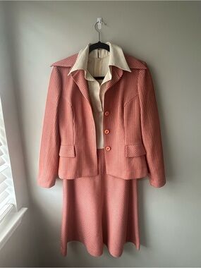 Genuine 80s vintage Fred Rothschild suit jacket and dress combo.